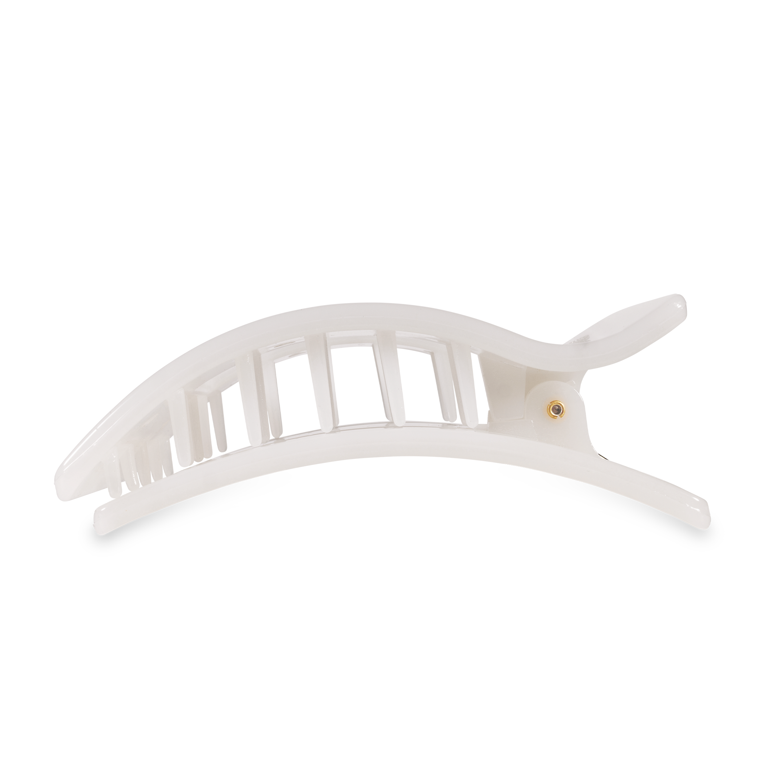 TELETIES - Wholesale Hair Clip - Women's - Flat Rectangle Hair Clip | Large | Coconut White2