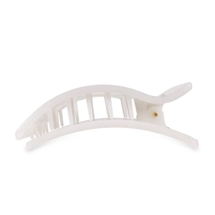 TELETIES - Wholesale Hair Clip - Women's - Flat Rectangle Hair Clip | Large | Coconut White2