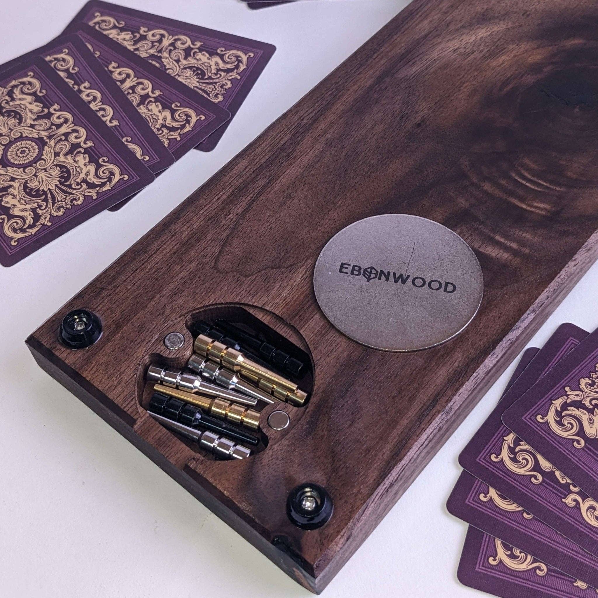 EBONWOOD – wholesale Brädspel – Premium cribbagebräde - Flerfilig smaragd- och silverhartsinlägg4