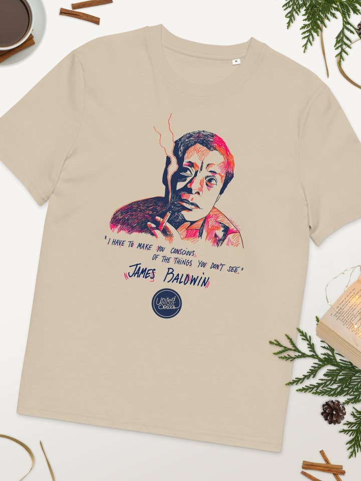James Baldwin | The unisex organic cotton t-shirt for wholesale by UNITED SOULS