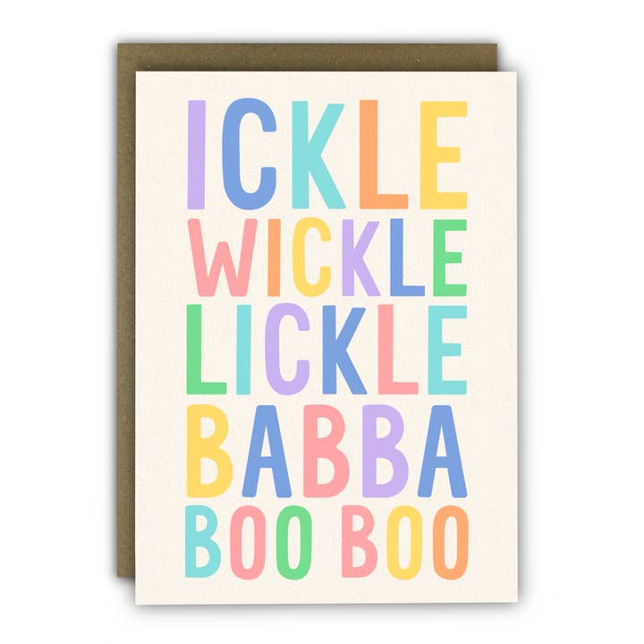 RUNNING WITH SCISSORS – wholesale Baby card – Funny New Baby Card - A6 - Ickle Wickle Baby Talk