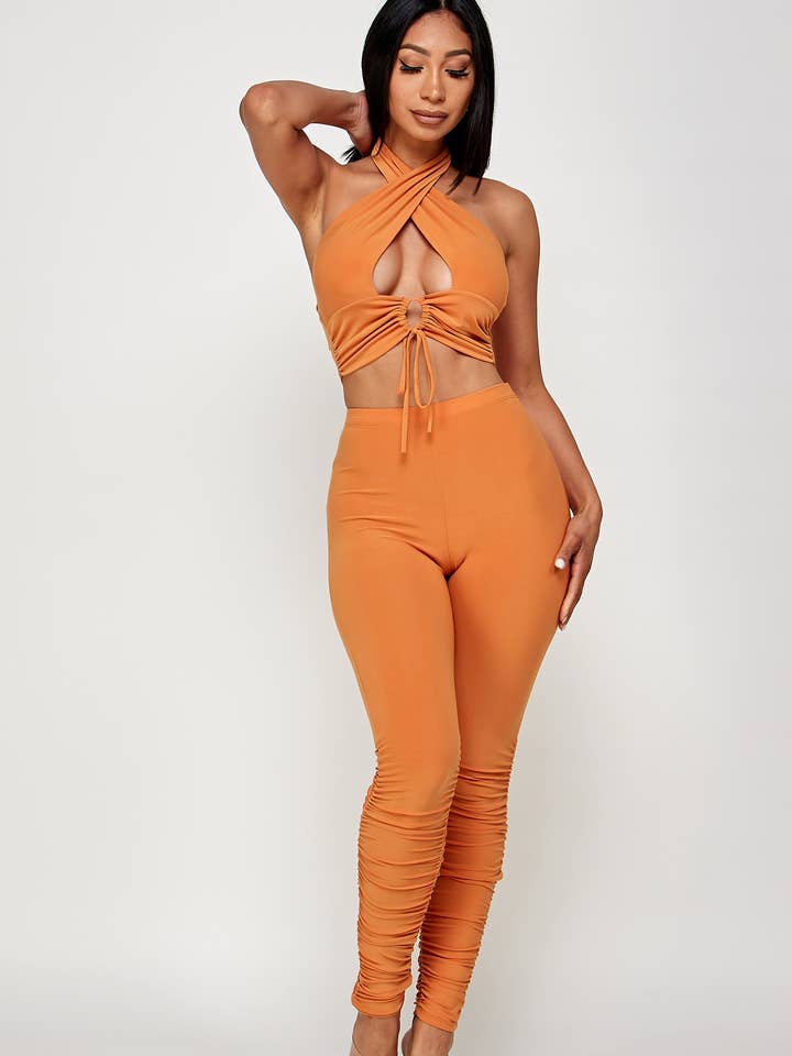 Beskær top og legging sæt for engroshandel hos Spring Haze Inc.