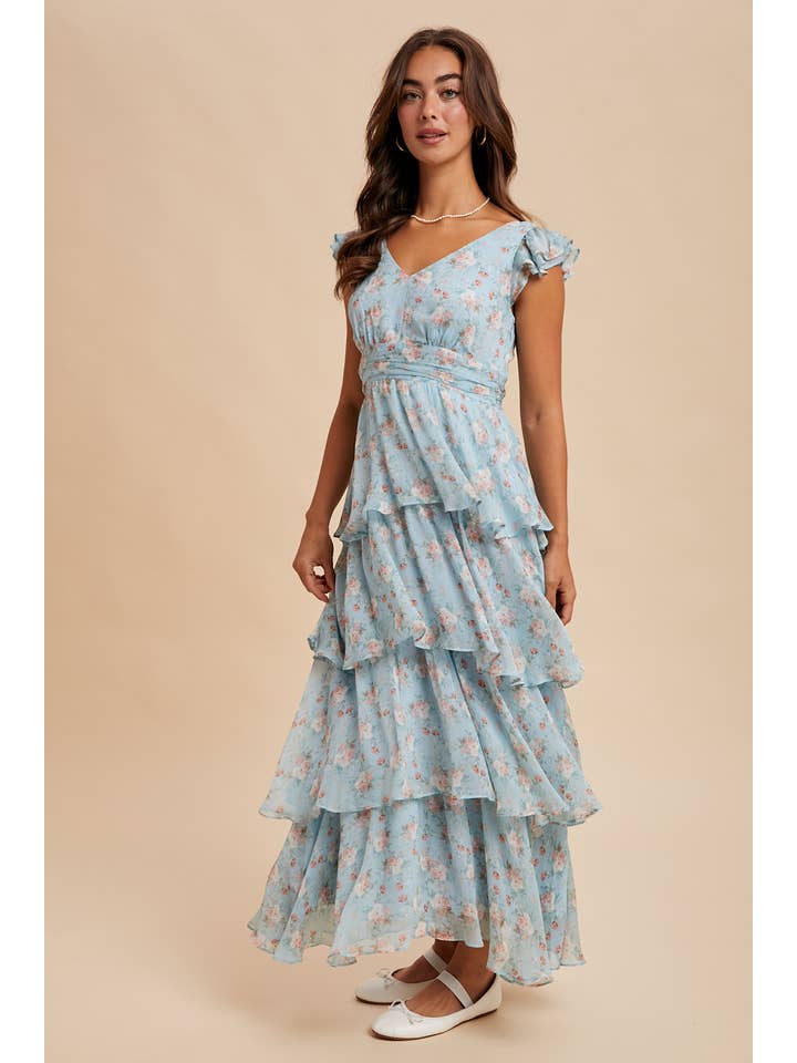 In Loom - Wholesale Dress - Women's - TIERED CHIFFON FLORAL DRESS11