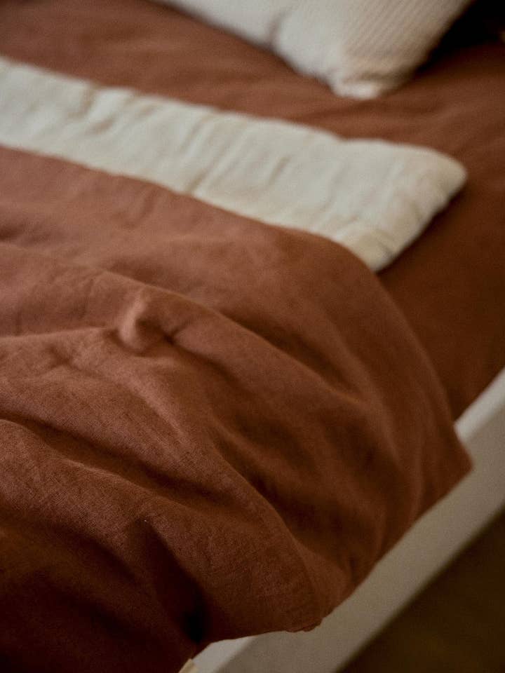 Vasket linned dynebetræk Moka for engroshandel hos Gabrielle Paris