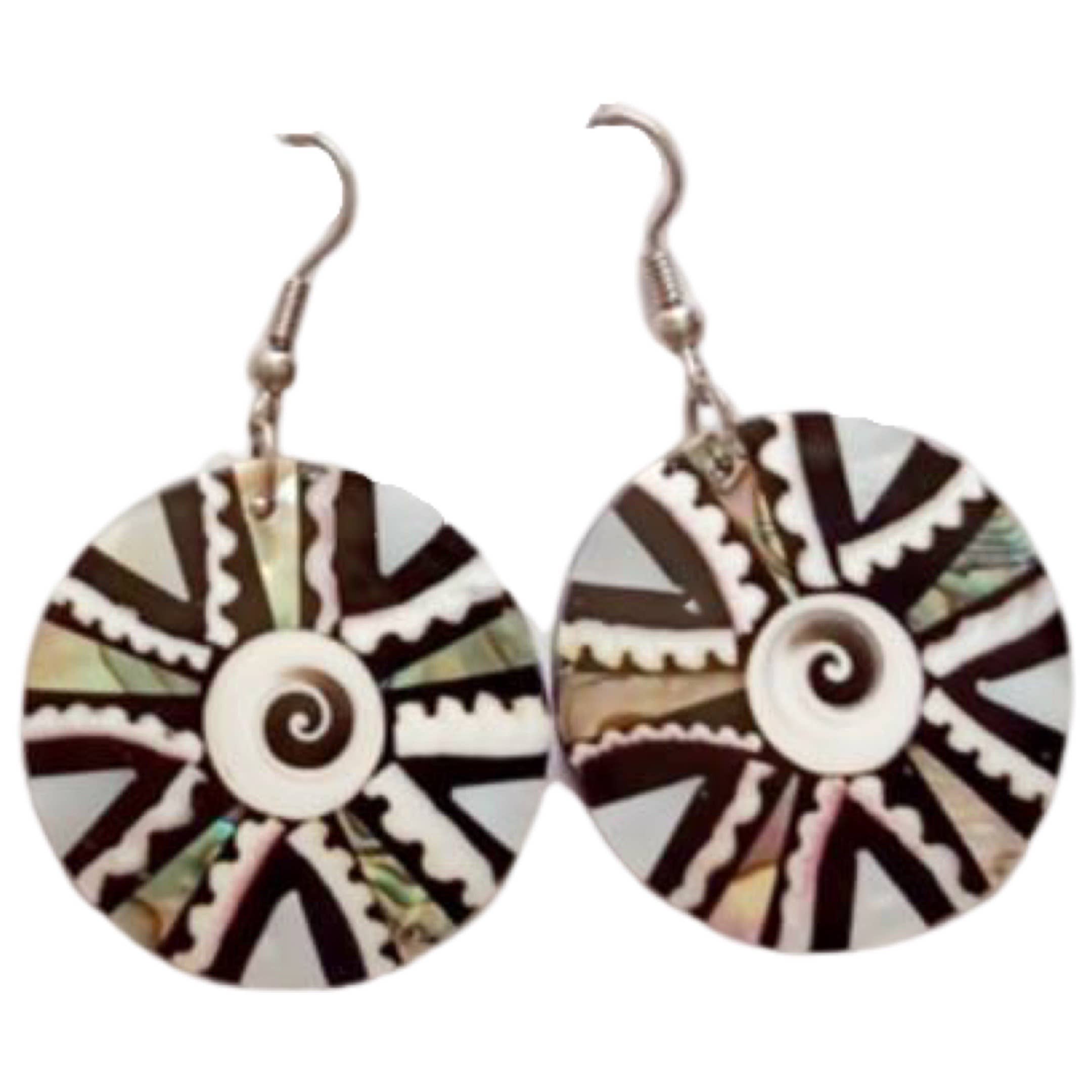 Bamboo Source Tropical Decor - Wholesale Pendant/Charm Necklace - Inlaid Abalone Circle Necklace - Black1