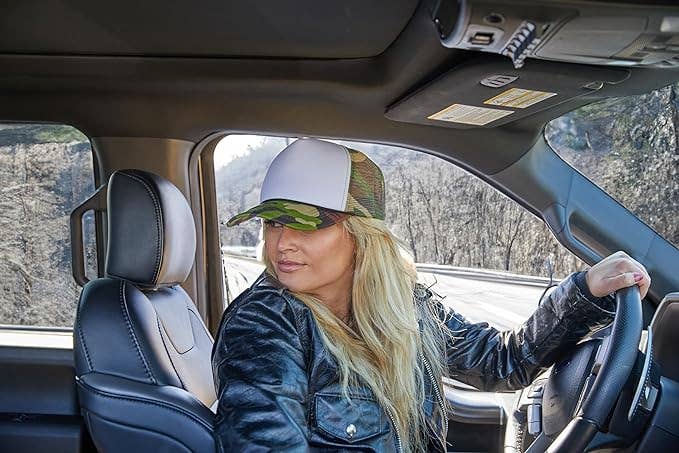 Funky Junque - Vente Casquette de camionneur – unisexe - Casquette de camionneur Snapback en mousse - Blanc/Camo6