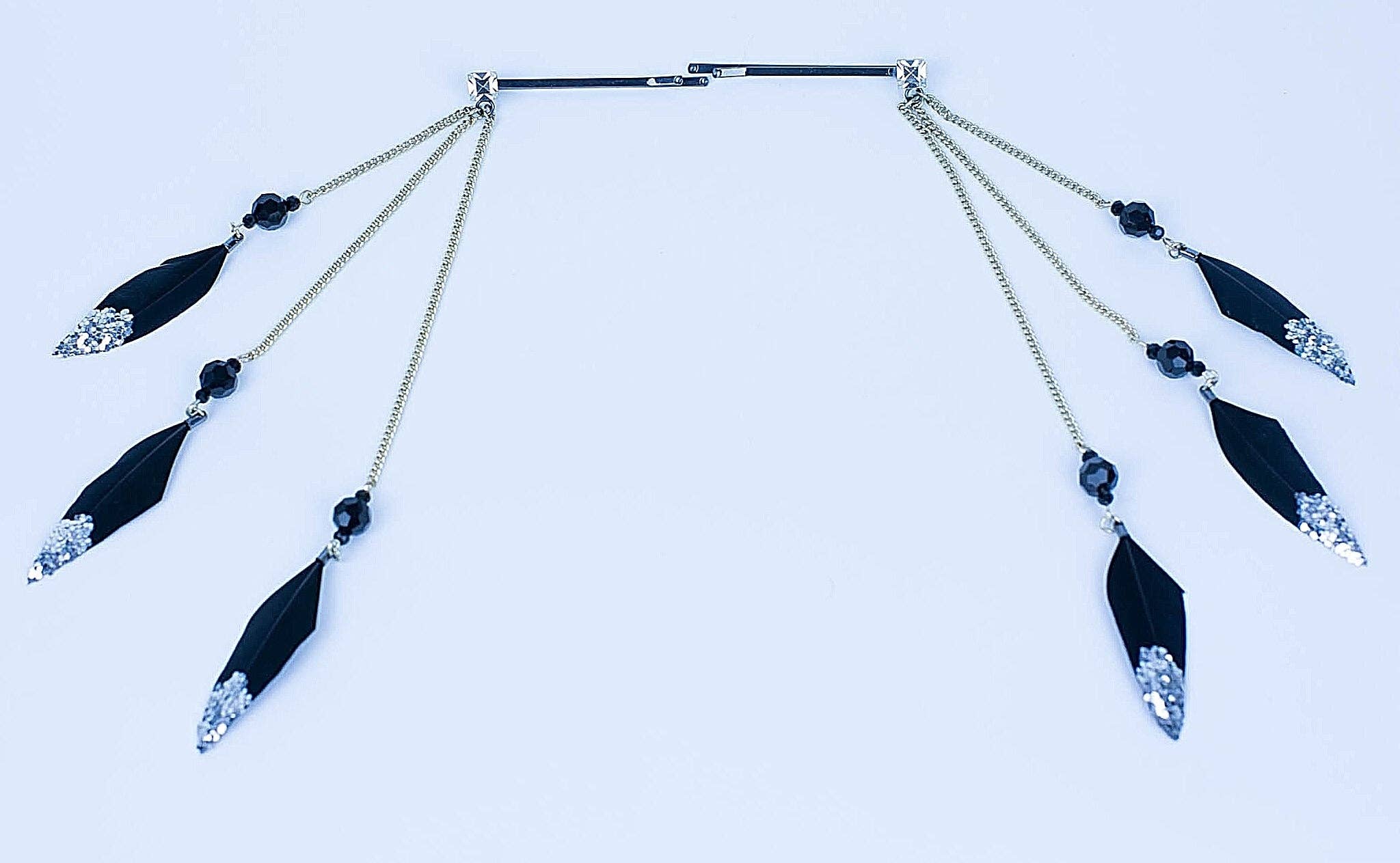 QueenMee Accessories - Wholesale Hair Clip - Women's - Feather Hair Clips with Glitter0