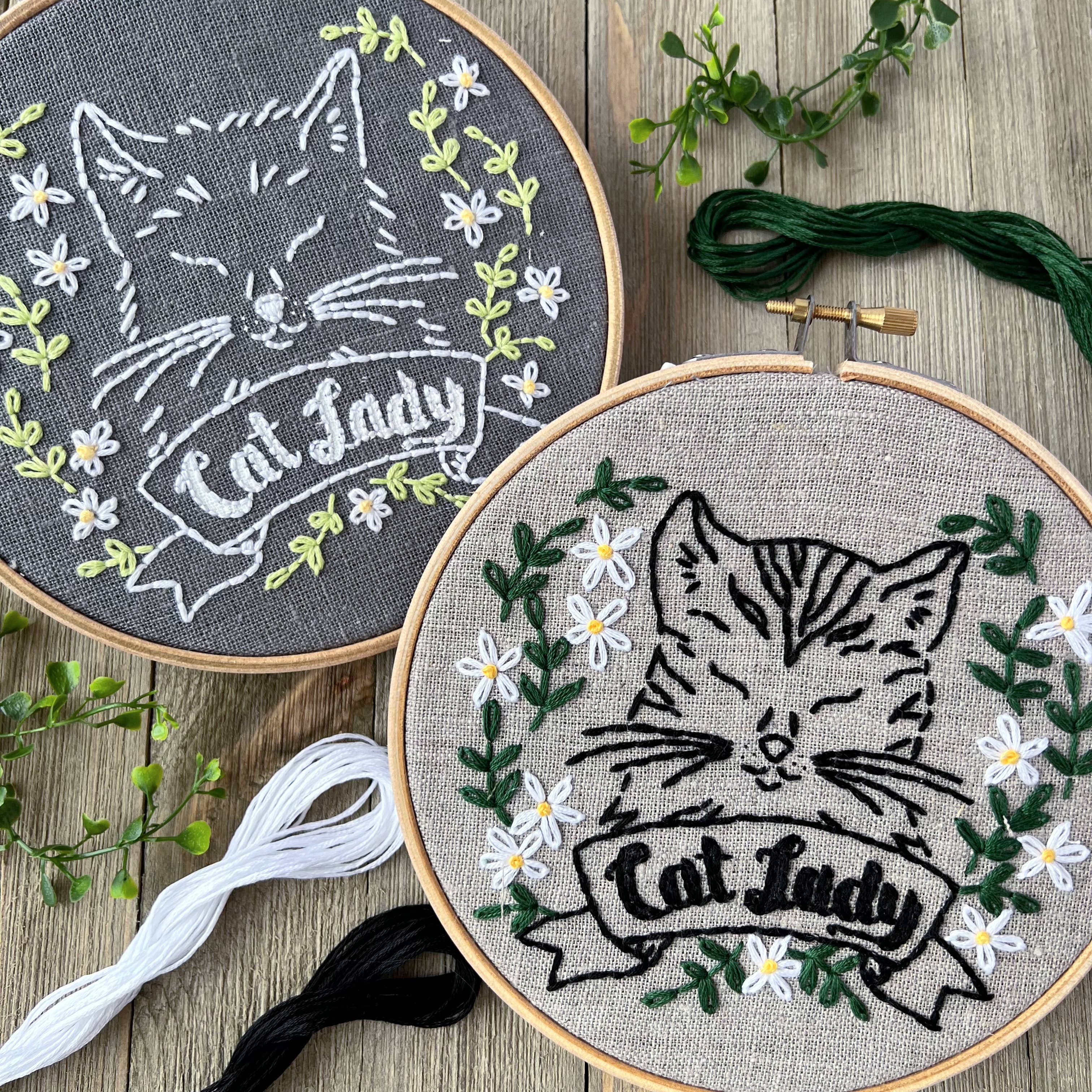 I Heart Stitch Art – wholesale Embroidery/cross-stitch supplies – Cat Lady Embroidery Kit3