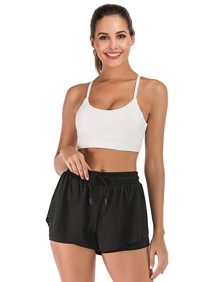 Active by Anna-Kaci - Wholesale Athletic shorts – Women's - Running Shorts Double Layer Fitness Workout Athletic Shorts14