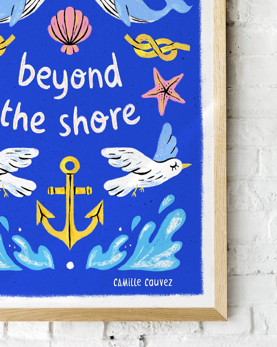 Camille Cauvez illustration et papeterie – wholesale Poster – Beyond the shore poster | nature quote sea ocean2