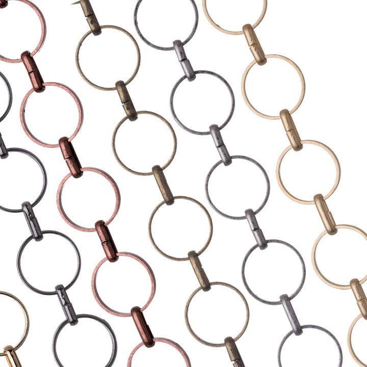 9mm Round Link Specialty Chain sold by the Foot available in Multiple Colors - CH 282 for wholesale by Continental Beads