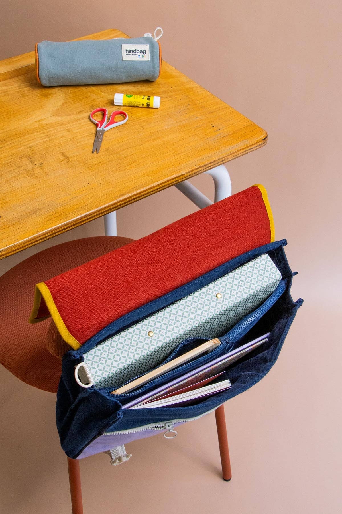 Hindbag - Wholesale Backpack - Kids - Léo Tricolore Terracotta Schoolbag4