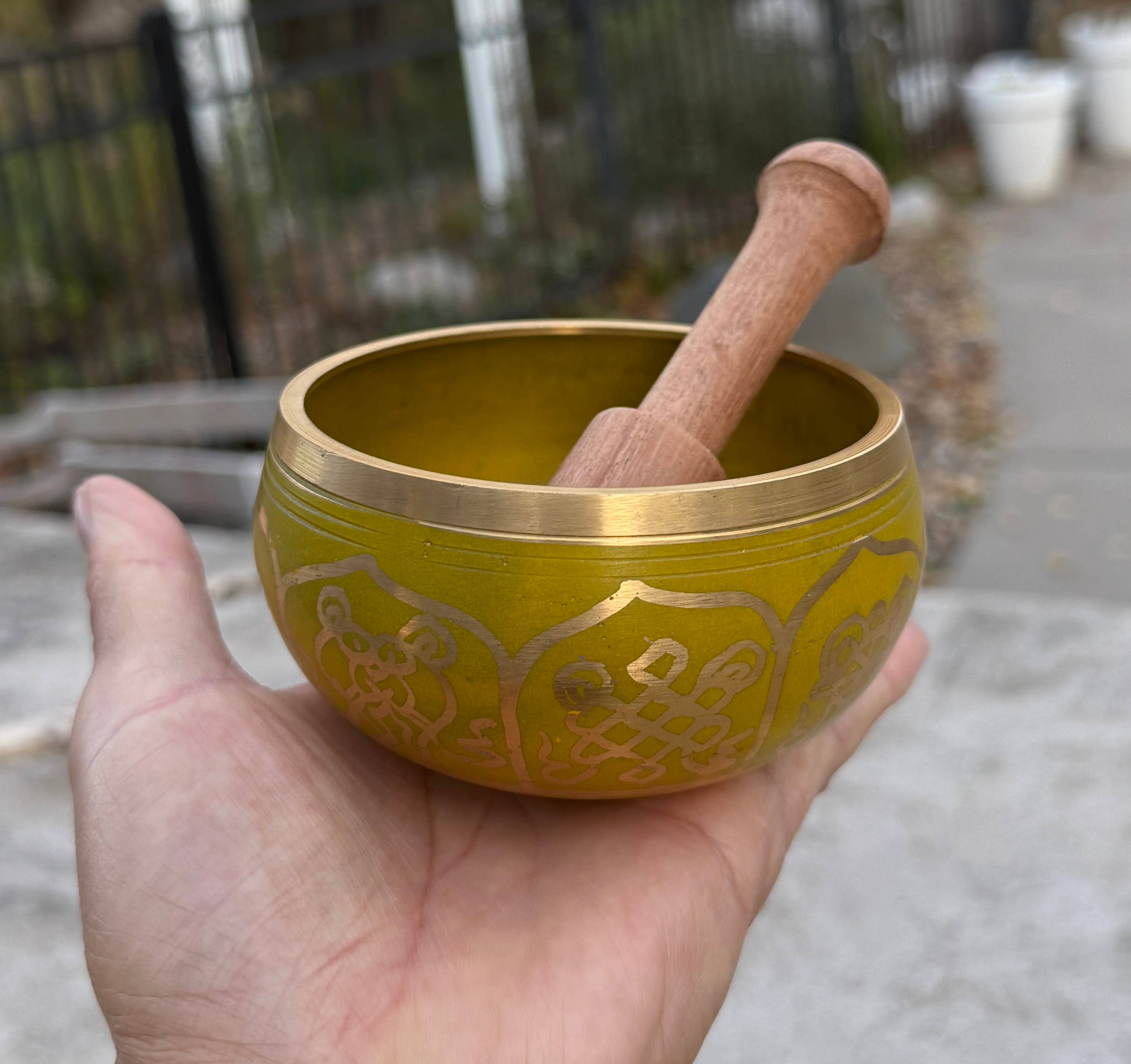 Lungta Imports - Wholesale Meditation Supplies - Tibetan Complete Singing Bowl Gift Box Set 8 Lucky Symbols 13