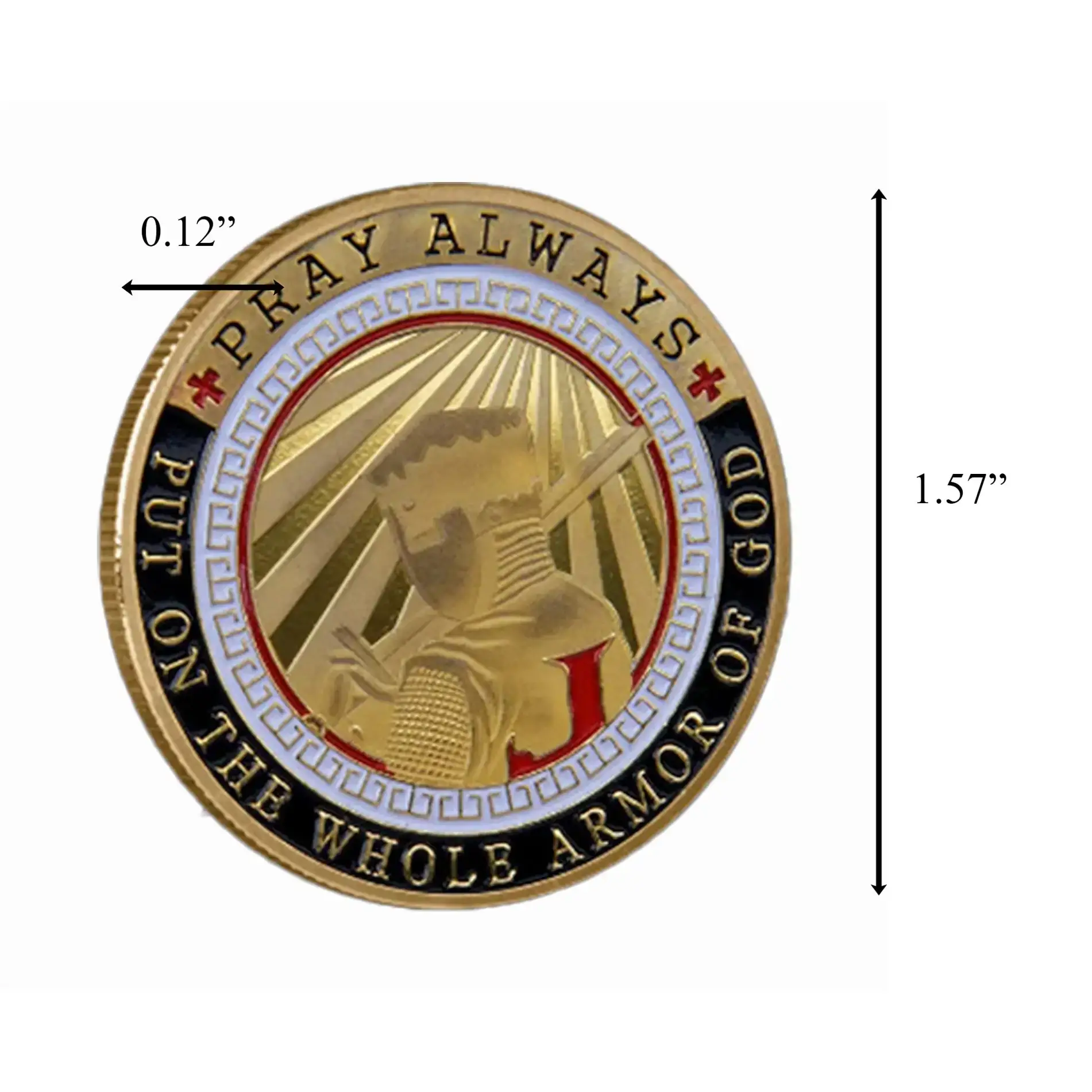 Blinkee.com, LLC - Wholesale Keepsake Coin/Token - Brave Knight Edition Armor of God Gold Plated Coin1