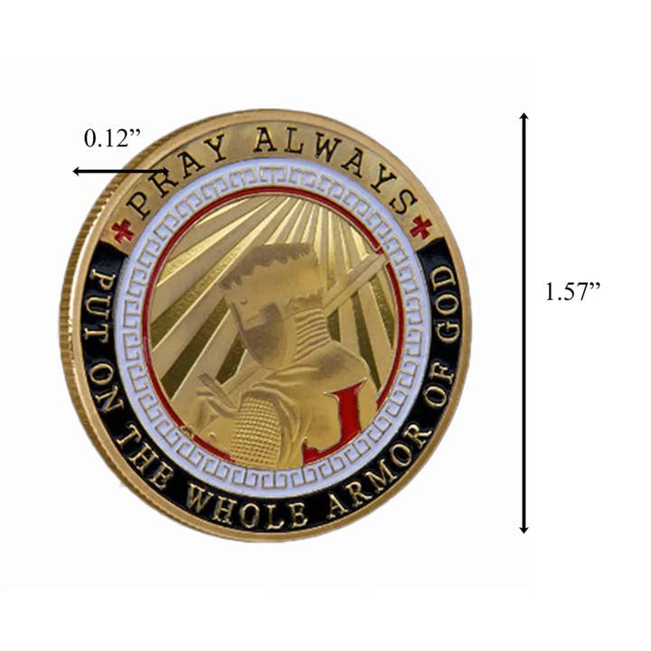 Blinkee.com, LLC - Wholesale Keepsake Coin/Token - Brave Knight Edition Armor of God Gold Plated Coin1