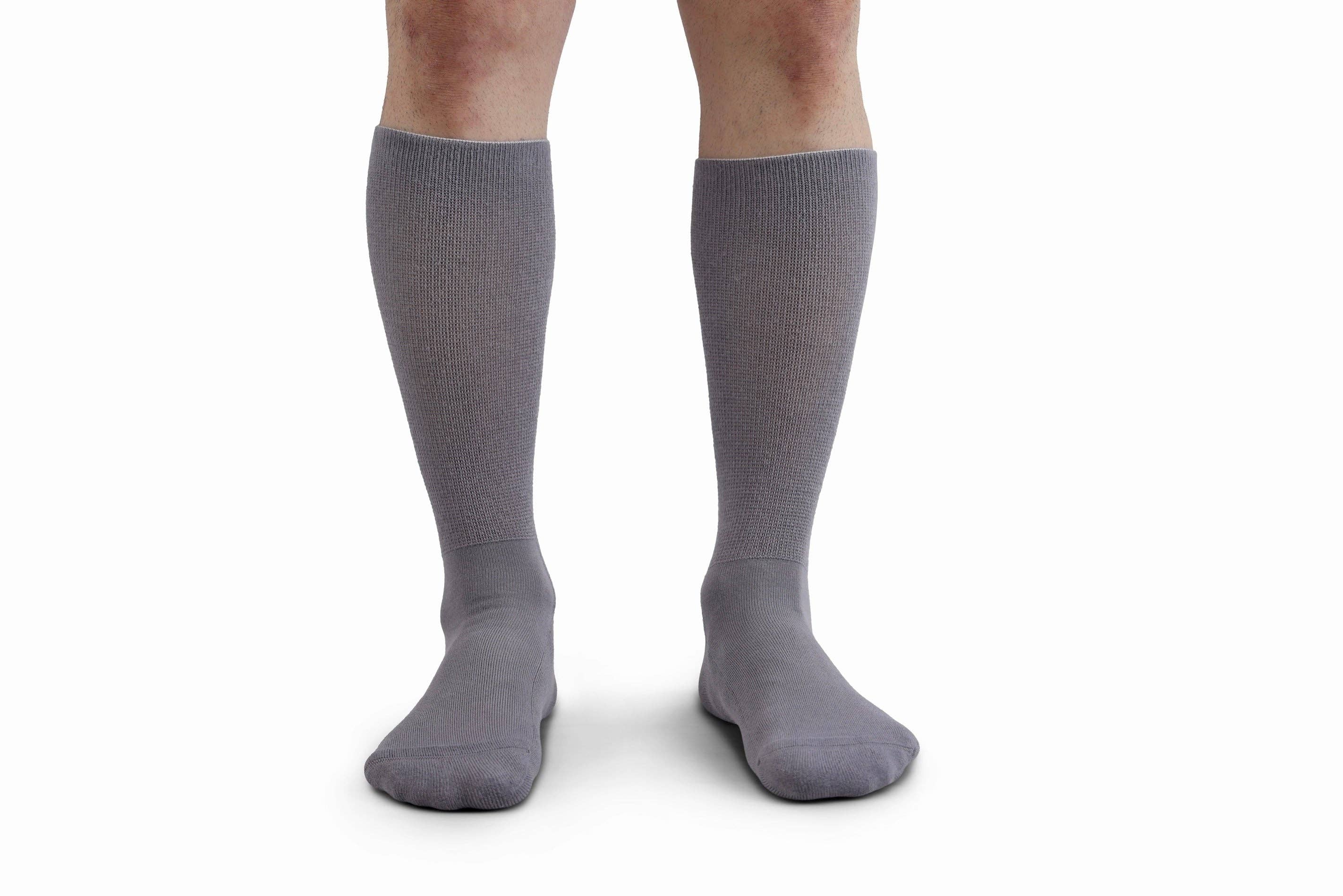 Happy Bits Socks - Vente Chaussettes – unisexe - Chaussettes diabétiques rembourrées en bambou - Gris1