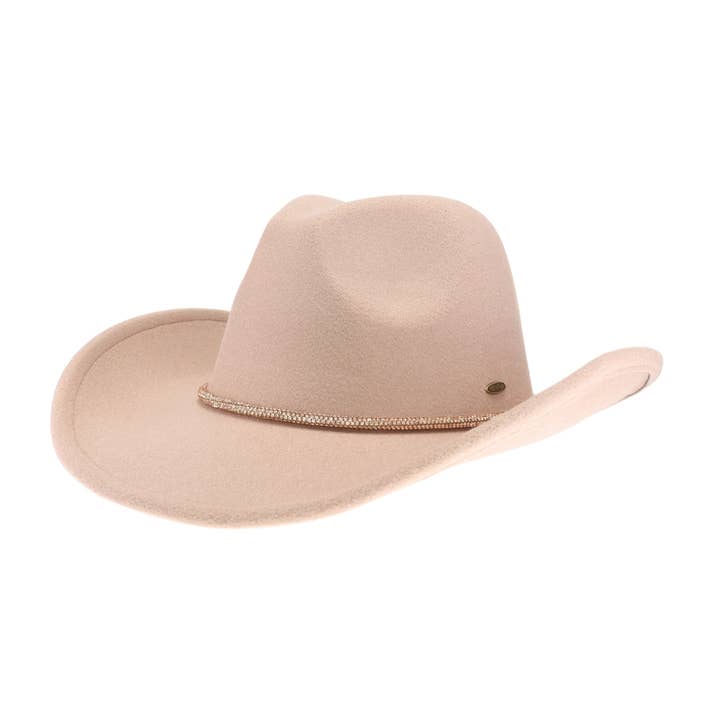 C.C Beanie - Wholesale Cowboy Hat - Women's - Reno Vegan Fabric Cowboy Hat VCC0067