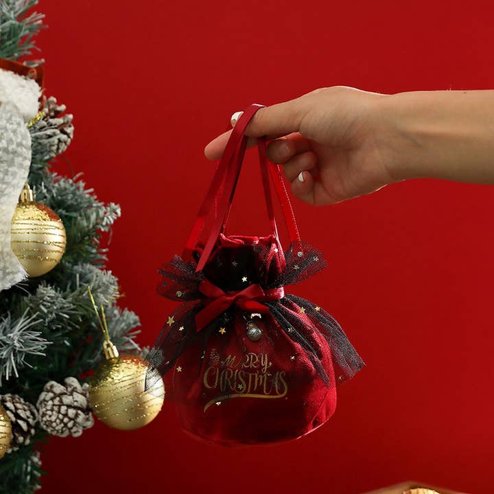 ACCITY - Wholesale Gift Bag - Christmas Velvet Apple Pouch Gift Bag Tote_CWMM105734
