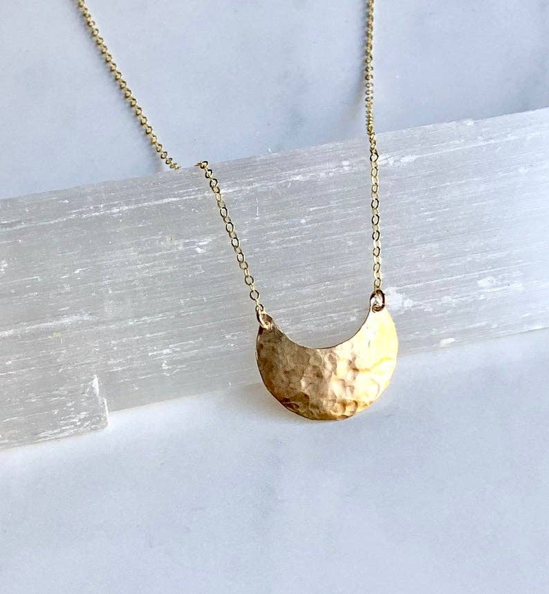 Bonnie Boardman Jewelry - Wholesale Pendant/Charm Necklace - Hammered Crescent Necklace0