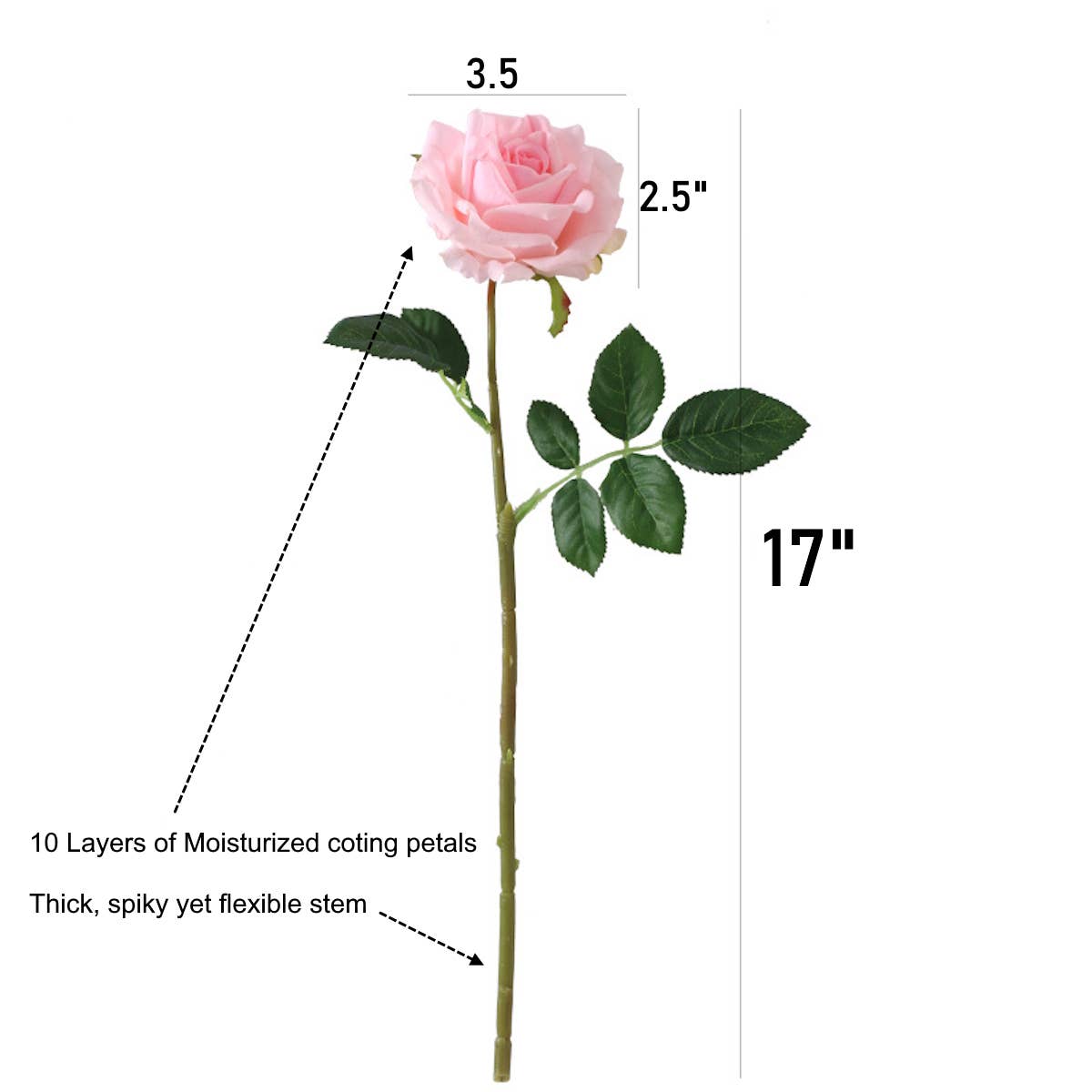 Angel Isabella - Vente Fleurs artificielles - Rose de jardin artificielle Ingrid Bergman 43 cm Real Touch4