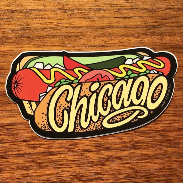 Sprouted Scribbles - Wholesale Sticker - Chicago Sticker - Hot Dog Travel Food1