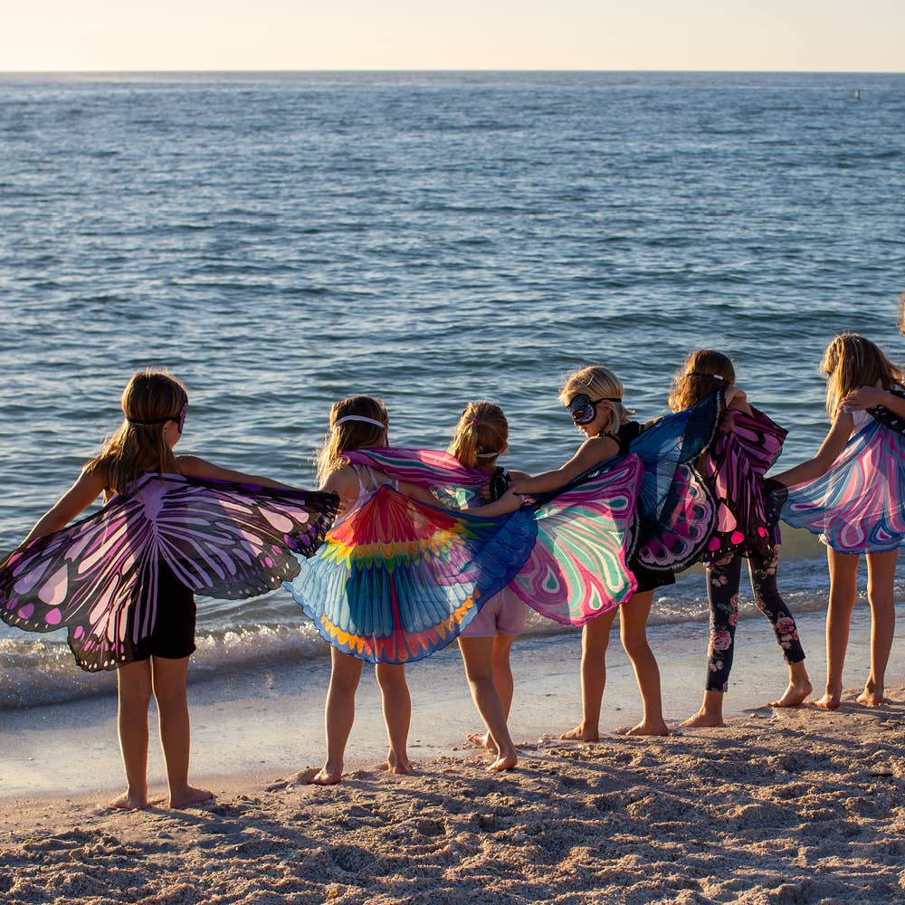 DREAMY DRESS-UPS® - Vente Cape – enfant - Ailes de fée de la fortune violet+masque (costume cape pour enfants)4