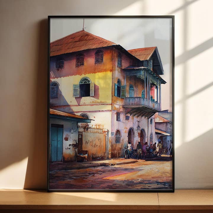 Ouidah, Benin – Watercolor Art Print for wholesale by Premium Travel Art