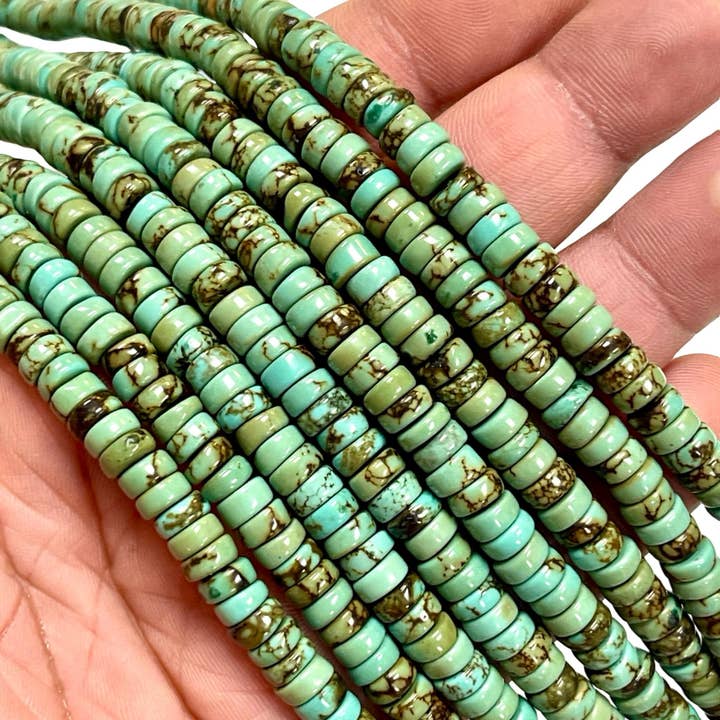 6mm Turquoise Heishi Disc Beads Strands for wholesale by TRIVENI USA INC