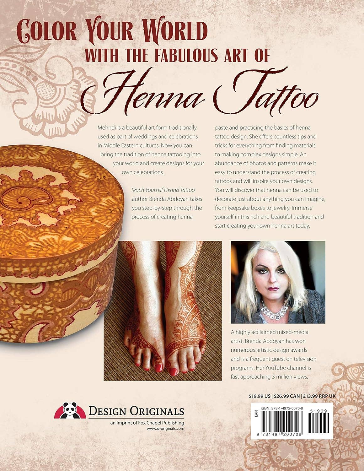 Fox Chapel Publishing - Wholesale Crafts, Hobbies & DIY Book - Teach Yourself Henna Tattoo - Easy to Follow Instructions1