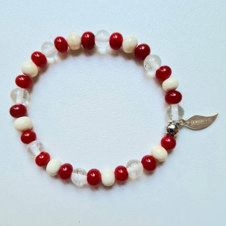 Red and White Flag Bracelet 06 for wholesale by Dumagny & Co