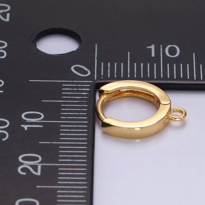 Aim Eternal - Wholesale Huggie Earrings - 14K Gold Filled 12mm Flat Minimalist Huggie Open Loop Earrings Finding Supply | Z-568 Z-6402