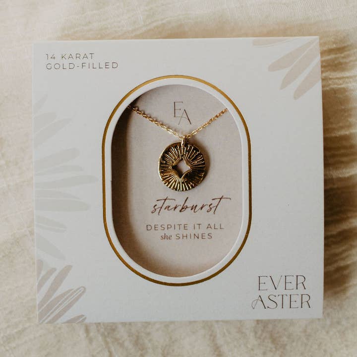 Ever Aster - Wholesale Pendant/Charm Necklace - Starburst Textured Necklace0