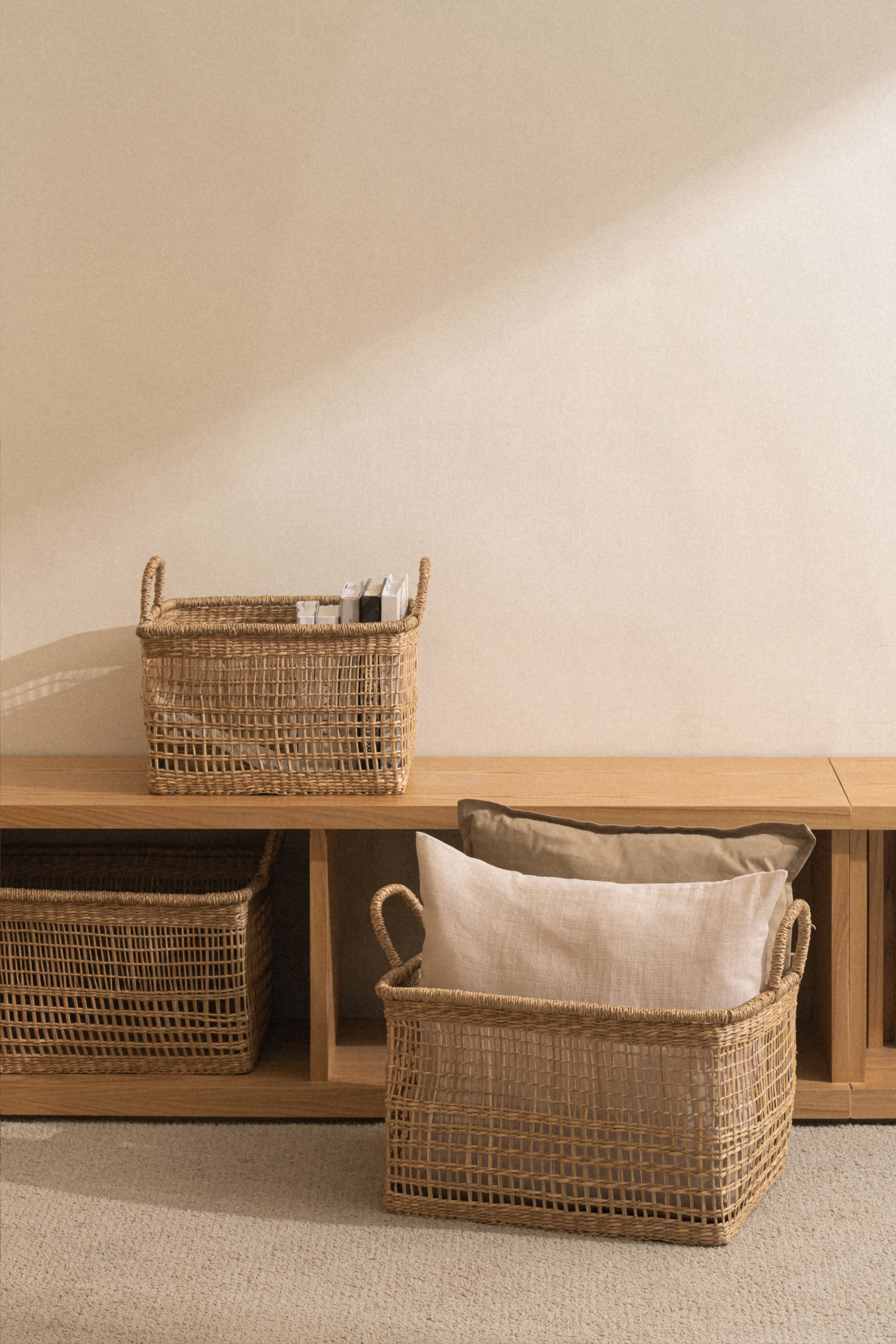 SUNNY HOME - Wholesale Basket - Seagrass Storage Basket with Handles – Salema Rectangular L3