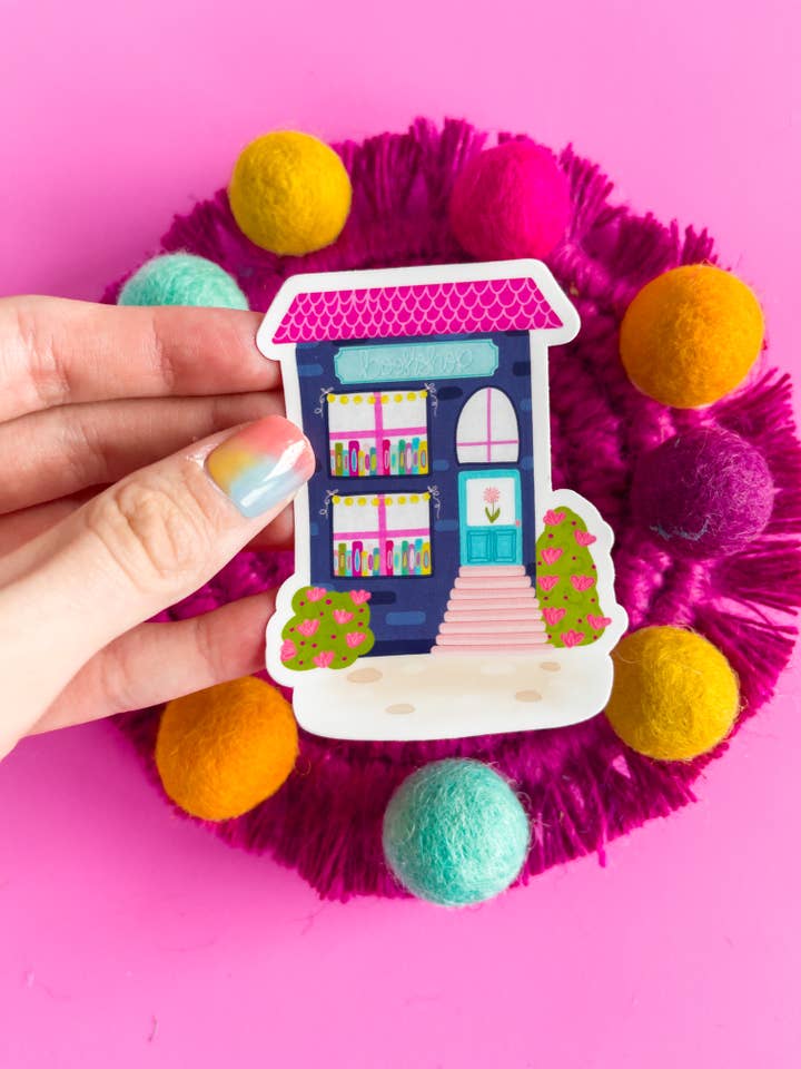 Netter Buchladen Vinylaufkleber für den Großhandel von Emily Cromwell Designs