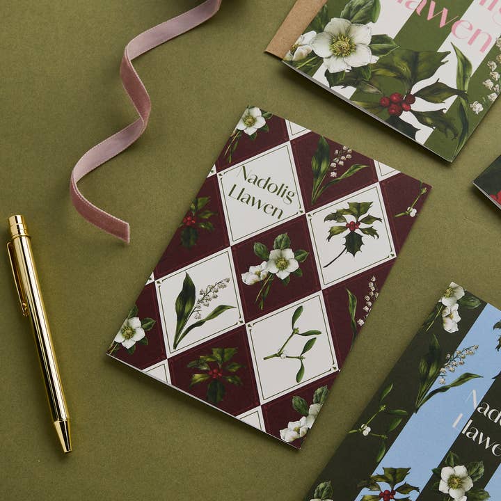 Catherine Lewis Design - Wholesale Christmas card - Nadolig Llawen - Carnivalesque -Cymraeg/Welsh Christmas Card1