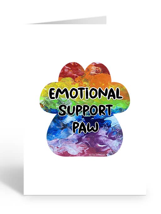 EMOTIONAL SUPPORT PAW Greeting Card for wholesale by Two Brides Presents
