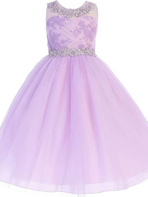 Girls Lace First Communion & Special Occasion Long Dress for wholesale by iGirlDress