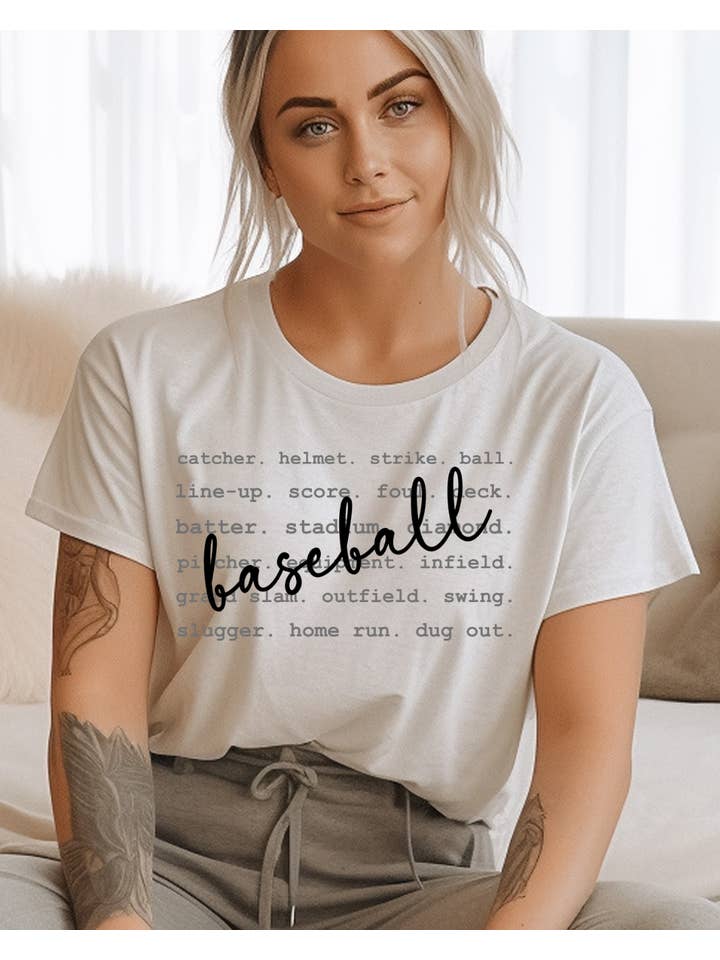 Uncommon Label - Wholesale Screen printed t-shirt – Women′s - Baseball Lineup Adult Tee1
