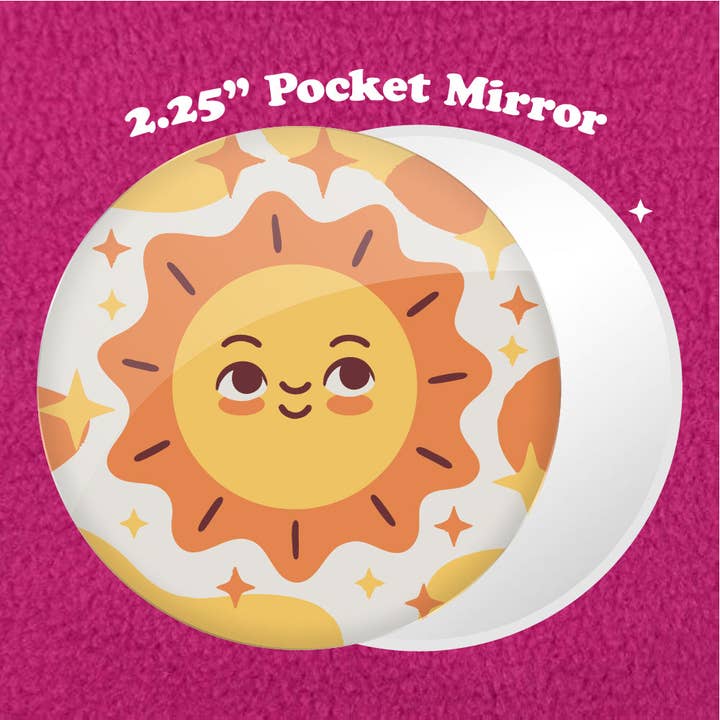 Sun 2.25" Pocket Mirror for wholesale by Bewilderment