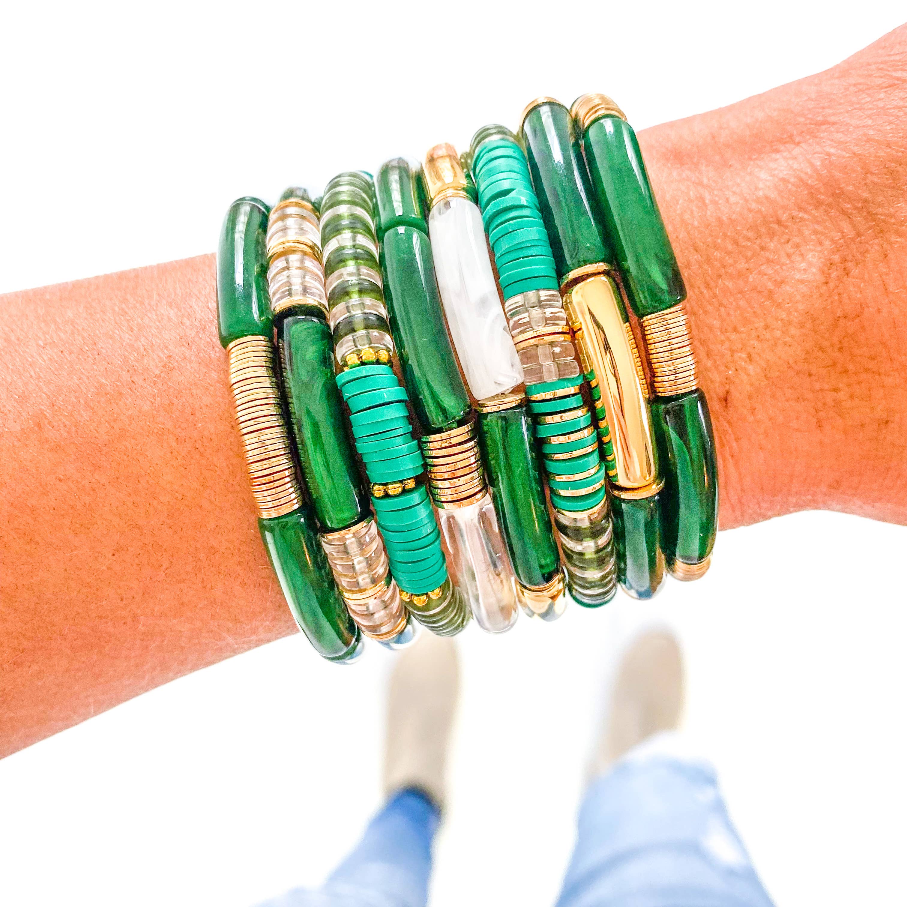 Savvy Bling – Conjunto de joias por atacado – Pulseiras & Colares Green Game Day21