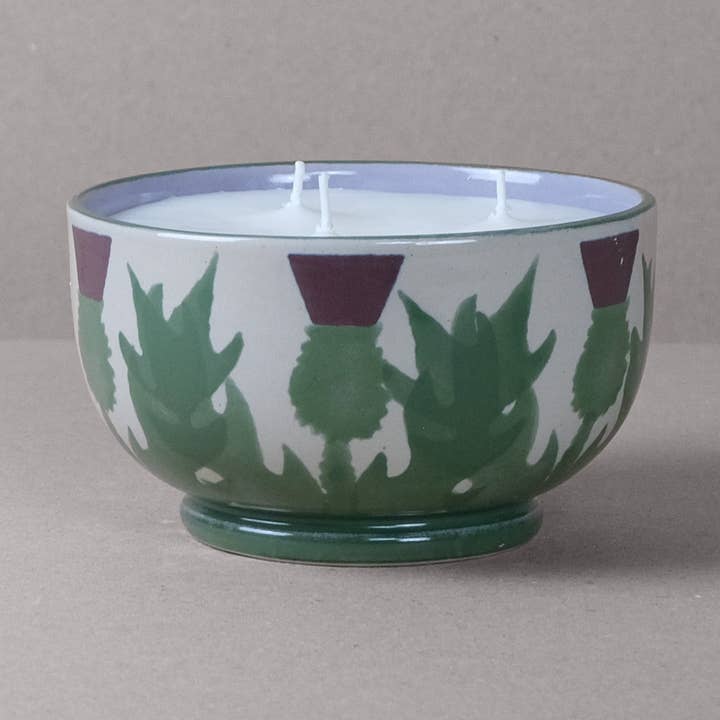 Cream Thistle Große Kerzenschüssel für den Großhandel von ANTA Scotland Ltd