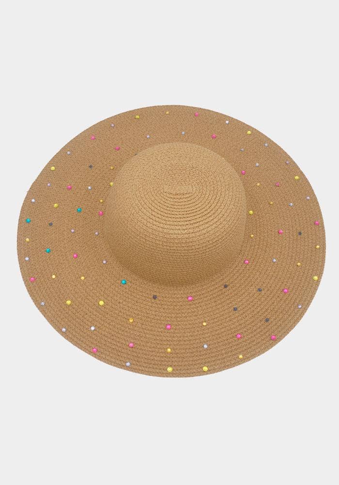 anbfashion - Wholesale Straw Hat - Women's - MULTICOLOR RHINESTONE SUMMER FLOPPY HAT IHT-723331
