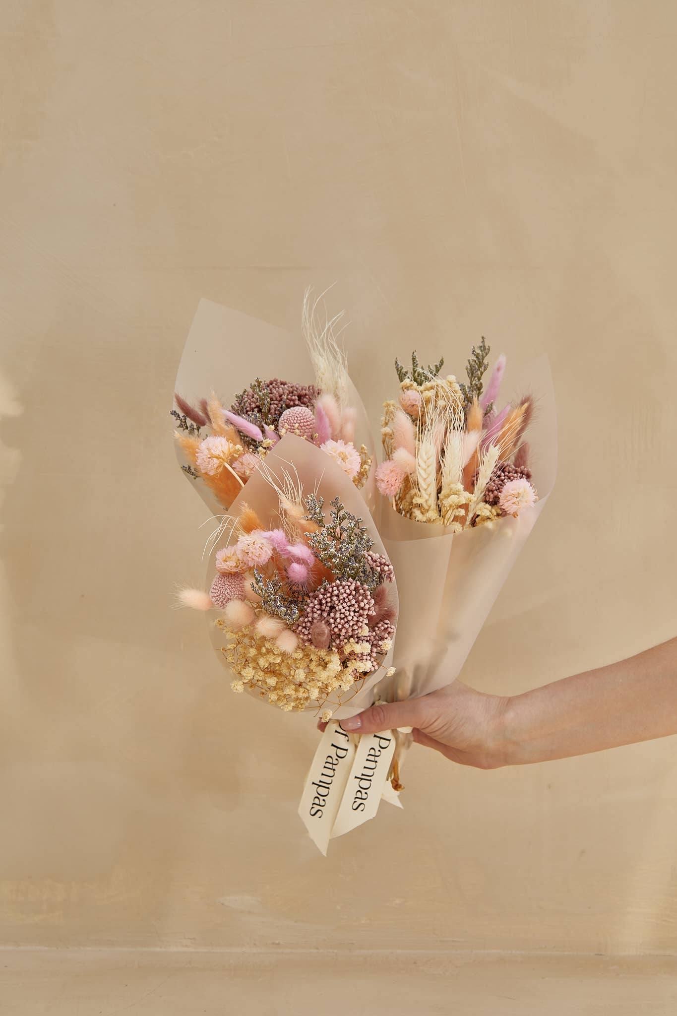 For Love Of Pampas - Wholesale Dried/Pressed Flowers - Small Dried Flower Bouquets - Pink1