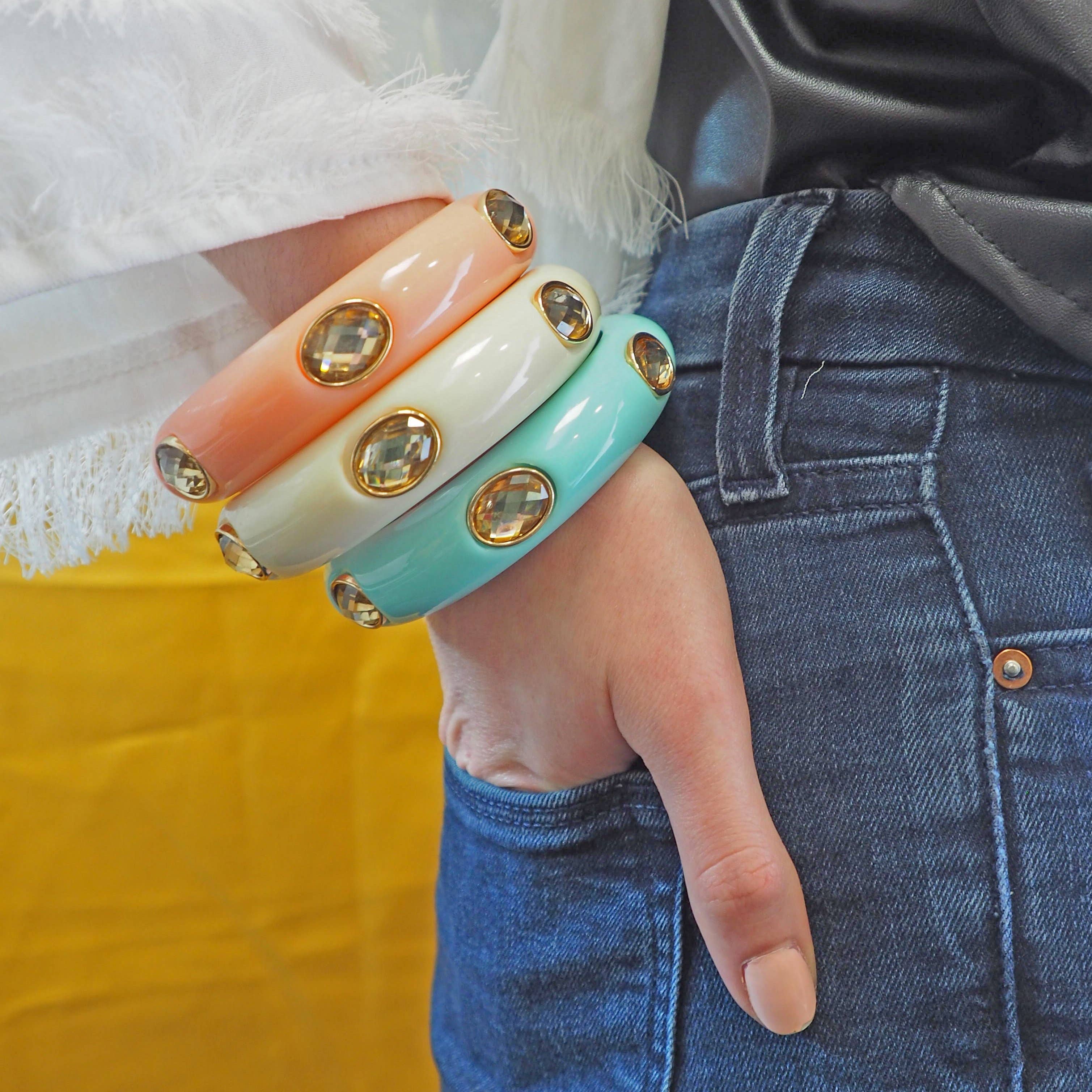 Jade & Julie - Wholesale Bangle Bracelet - Le Jonc Dina - Crème2