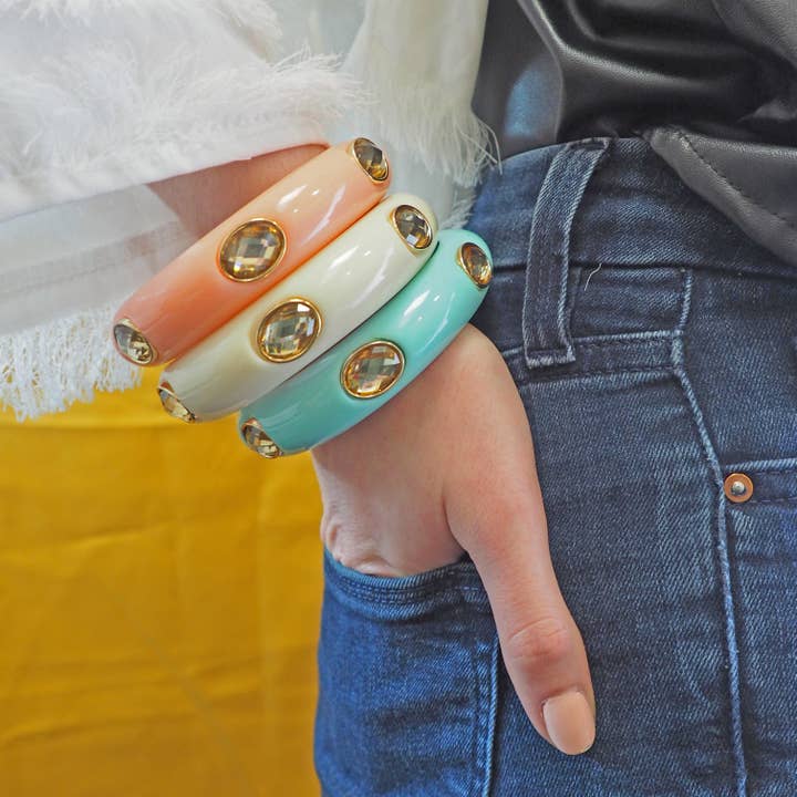 Jade & Julie - Wholesale Bangle Bracelet - Le Jonc Dina - Crème2