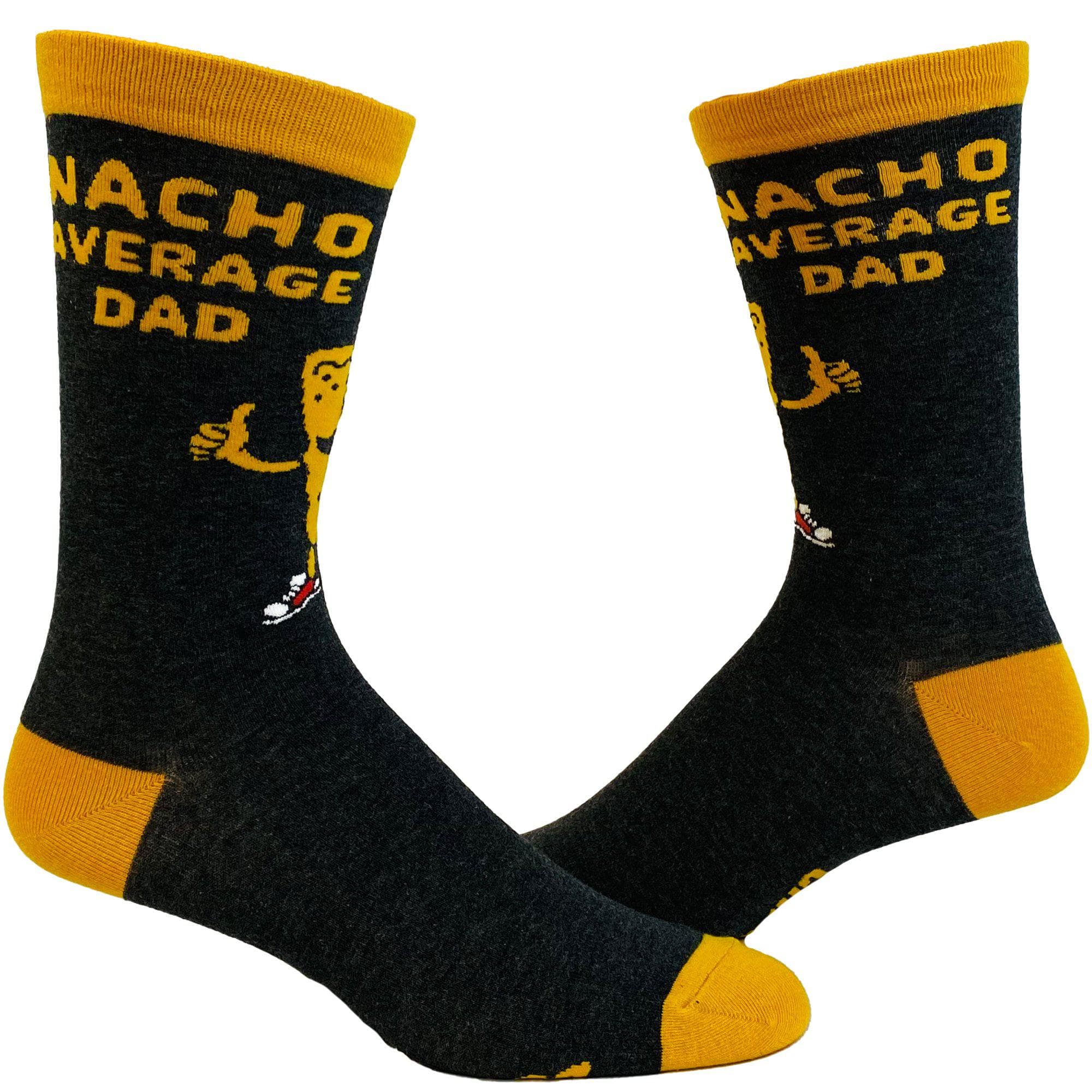 Black Men's Nacho Average Dad Socks Fathers Day Gift for Papa for wholesale on Faire0