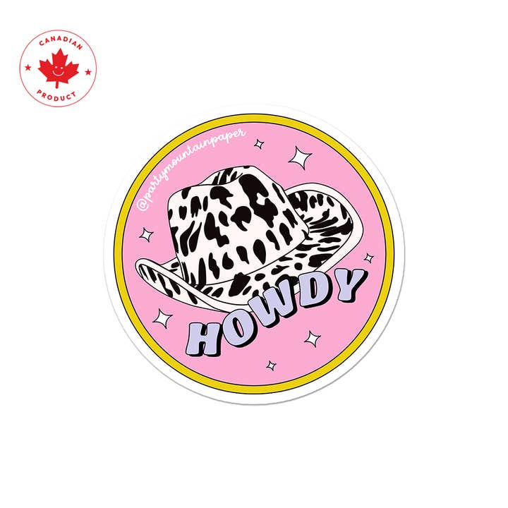 Party Mountain Paper co. - Wholesale Phone & Laptop Stickers - Howdy Hat Sticker | Last Chance