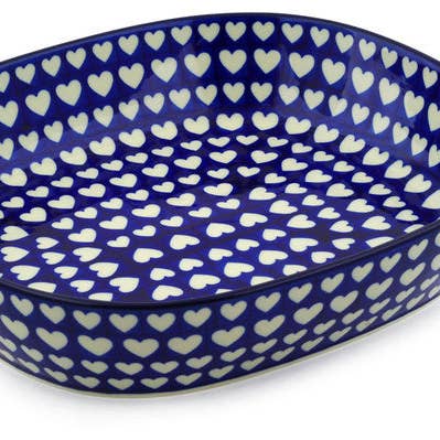 Bowl 14" Hypnotic Hearts Theme for wholesale by Polmedia Polish Pottery