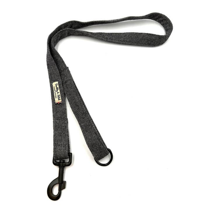 Grey Herringbone Dog Lead for wholesale by Barkley and Fetch