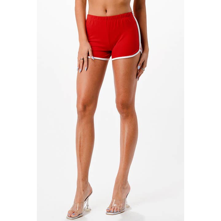 Lime All the Time – Engroshandel Shorts – Kvinder – Ensfarvet Shorts med Hvid In-Seam Piping11